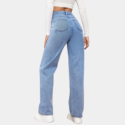 Damen High-Waist Gerade Jeans