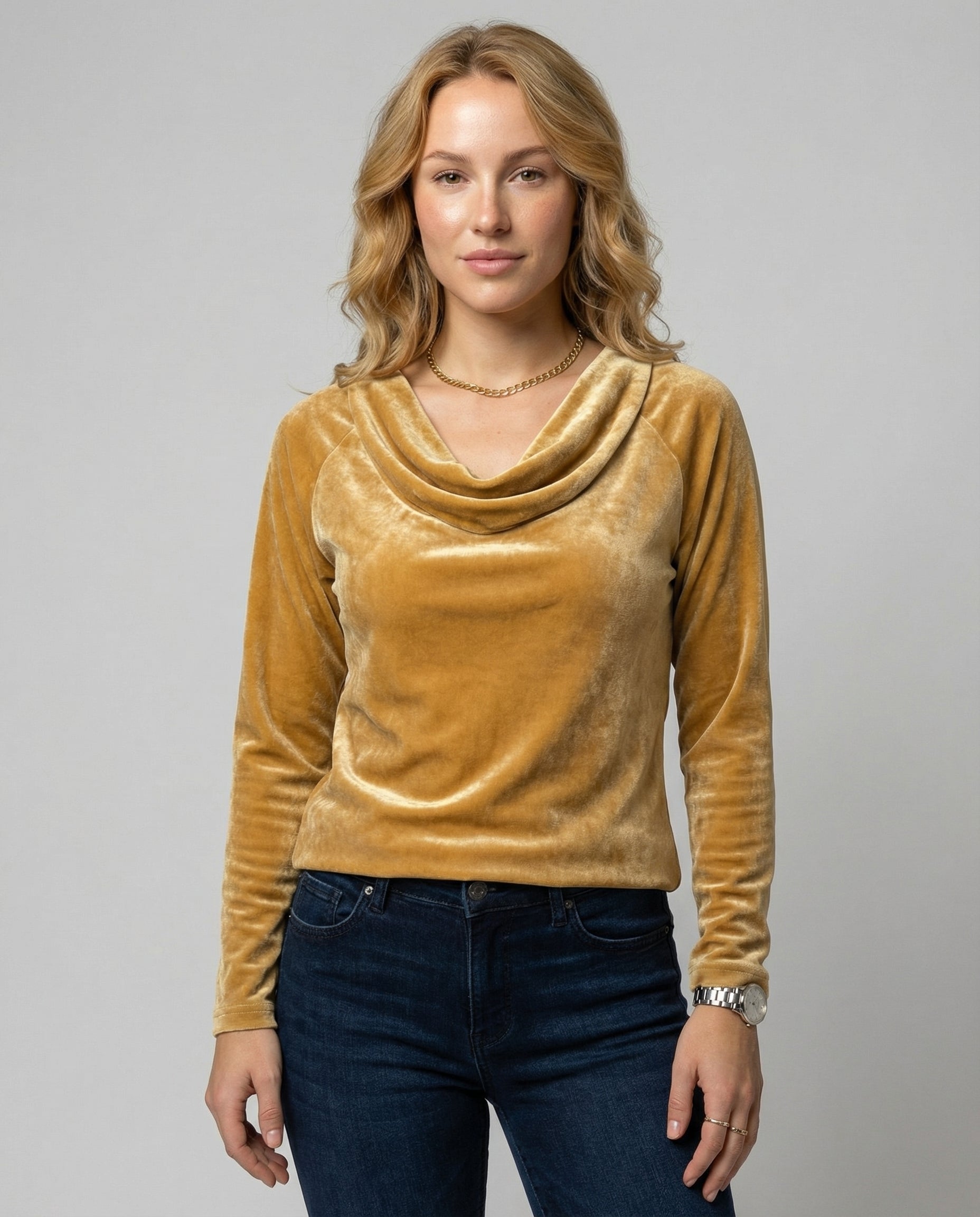 Damen Samtshirt Lässig Elegant - Eveloria