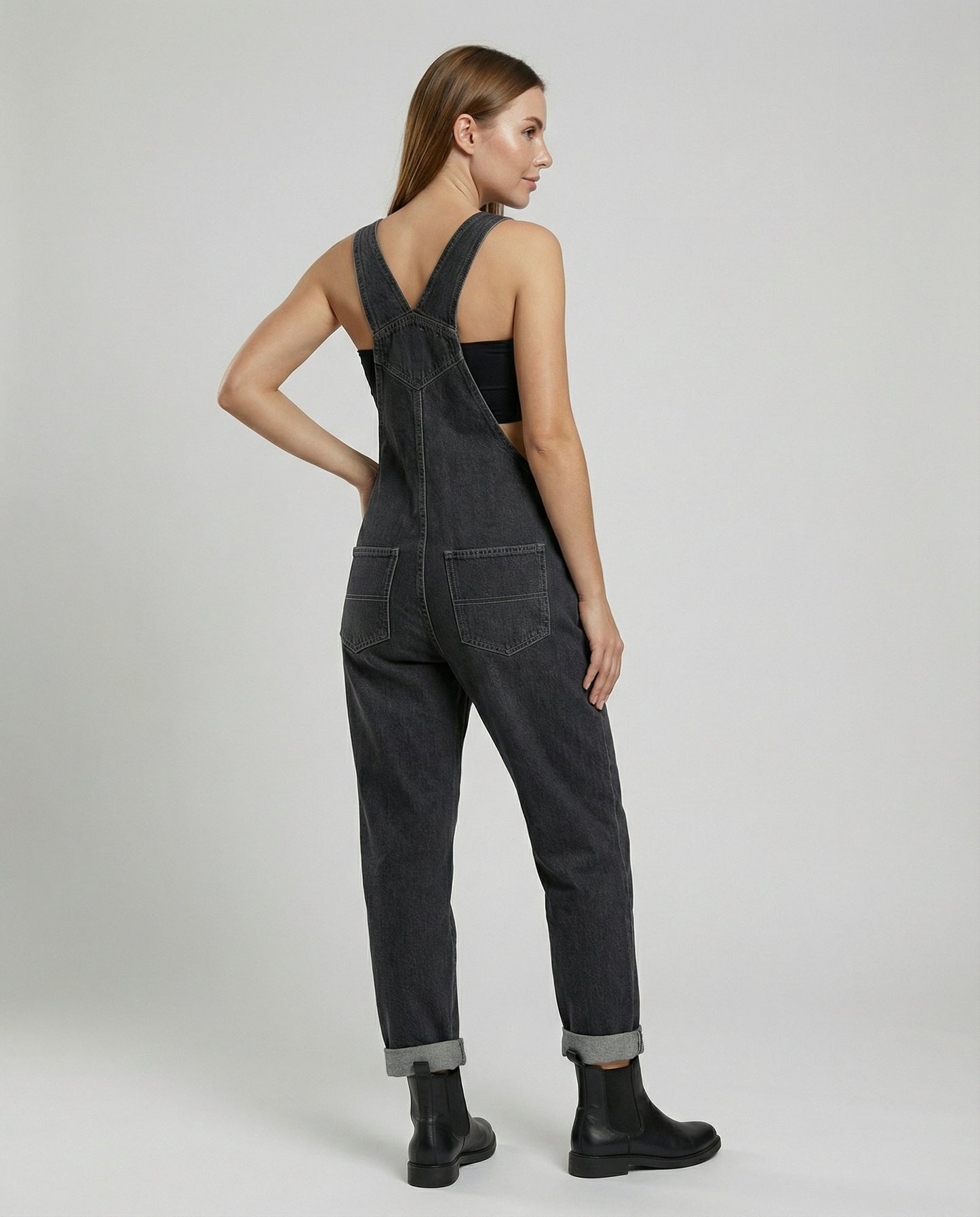 Damen Latzhose Denim Crossback