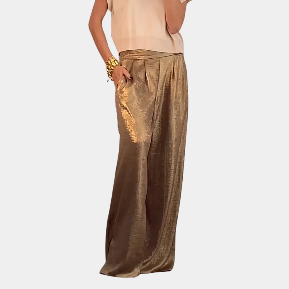 Damen Elegante Weite Hose Einfarbig