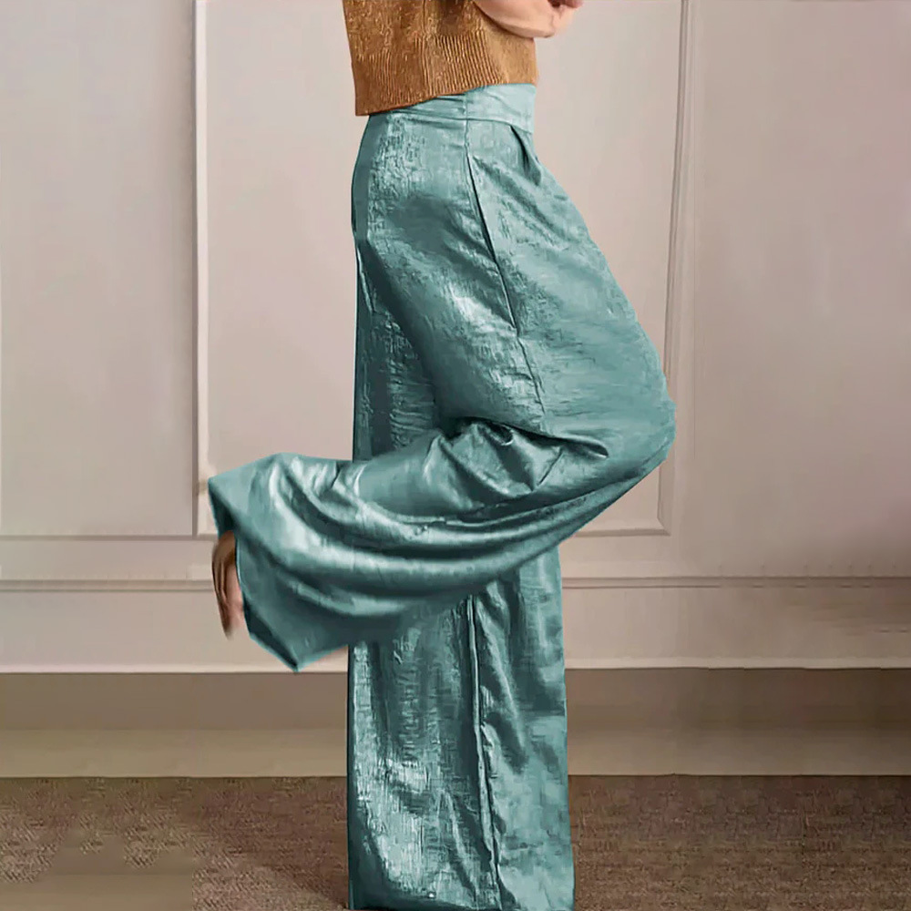 Damen Elegante Weite Hose Einfarbig