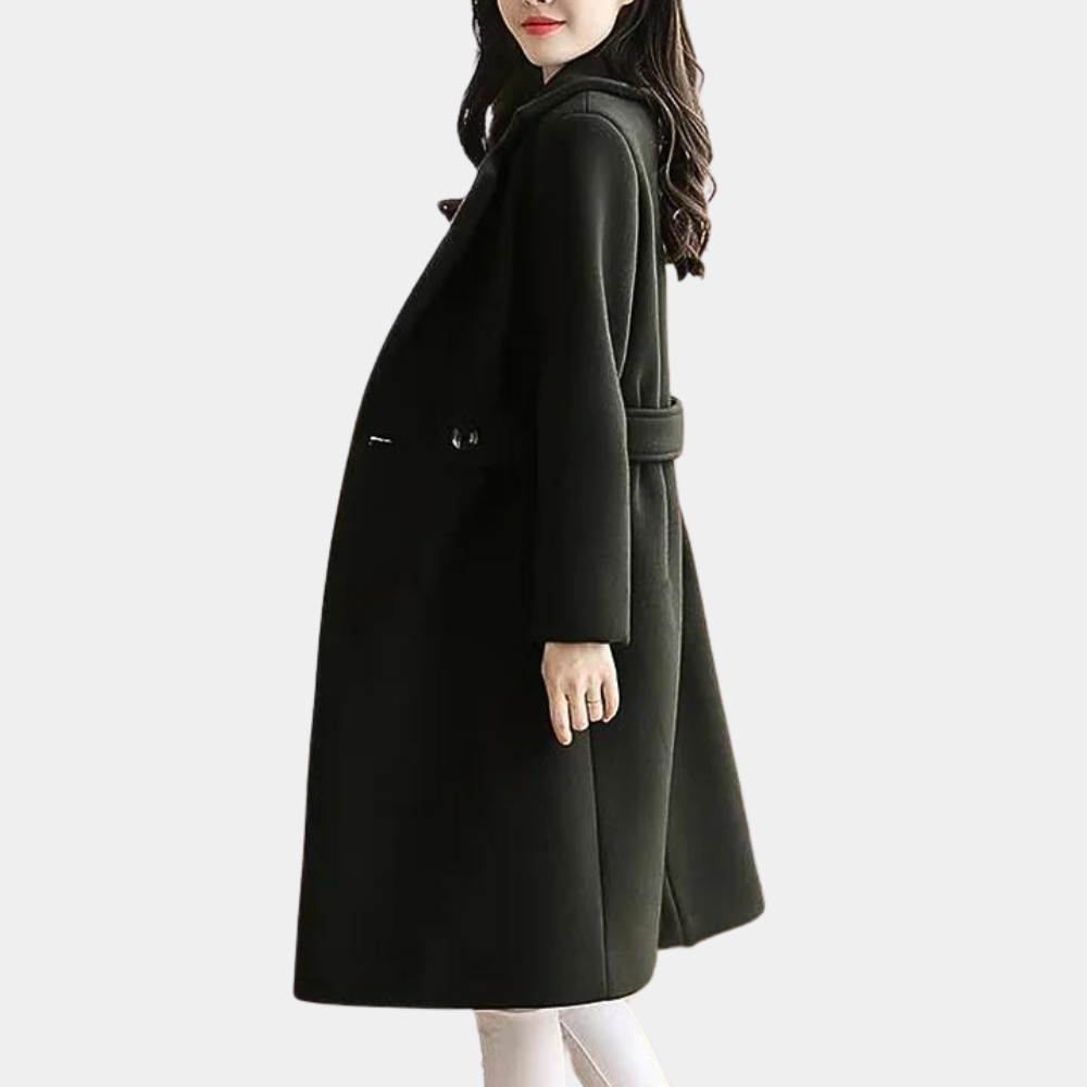 Damen Eleganter Langmantel Reverskragen