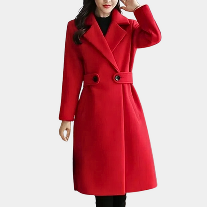 Damen Eleganter Langmantel Reverskragen