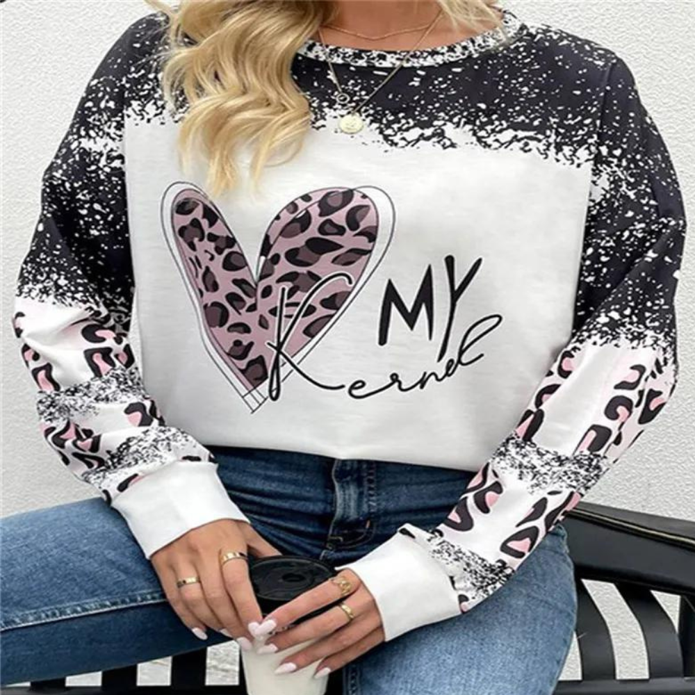 Eveloria Damen Sweatshirt Chevron Muster Weich Bequem
