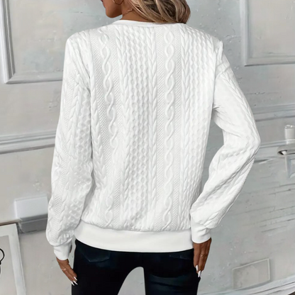 Damen Casual-Pullover Weich Texturiert