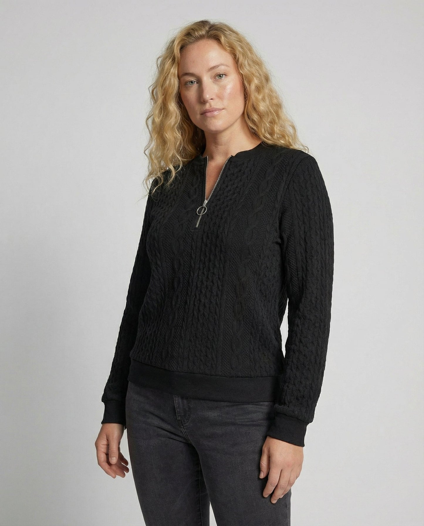 Damen Casual-Pullover Weich Texturiert - Eveloria
