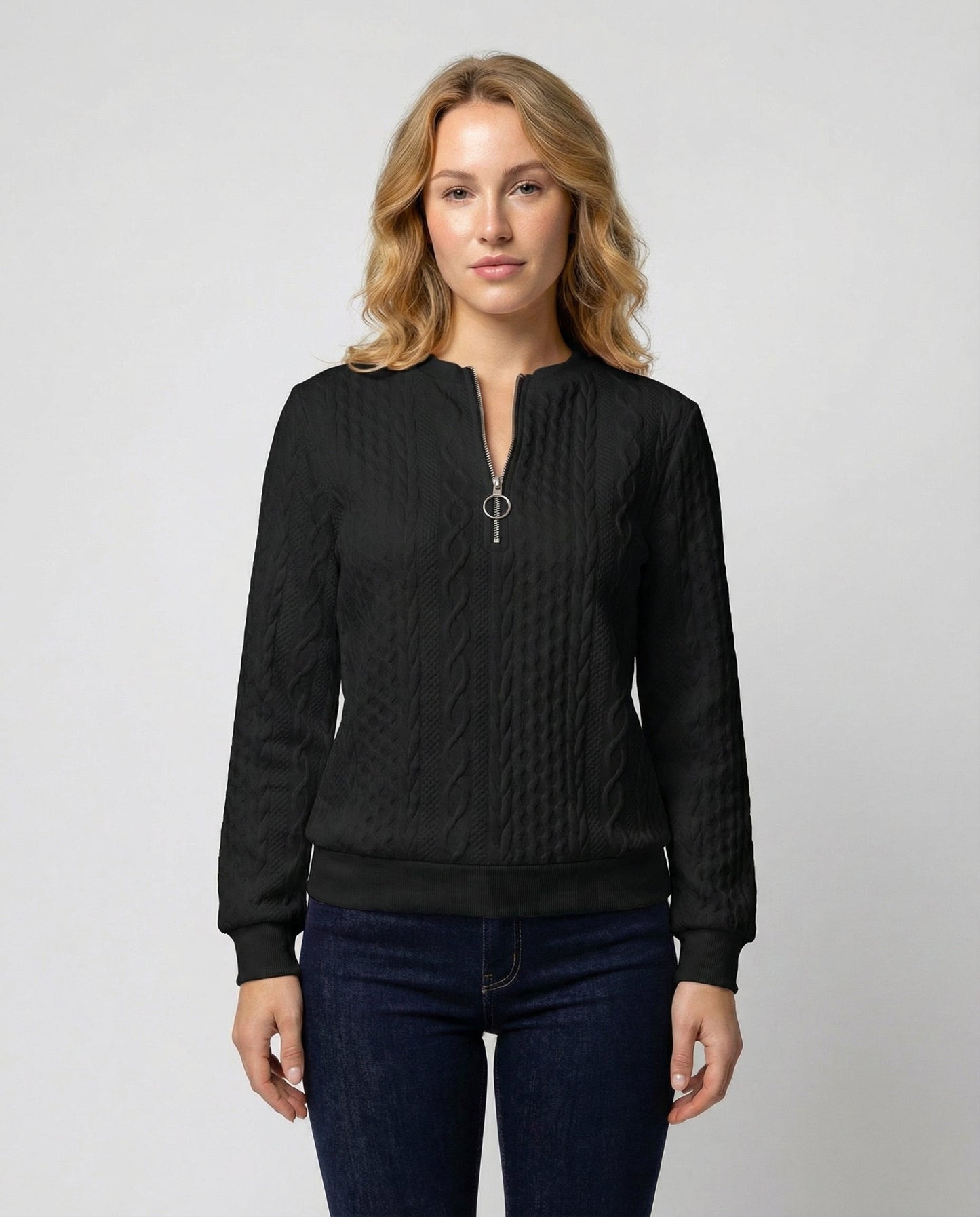 Damen Strickpullover Casual Baumwolle Beige - Eveloria