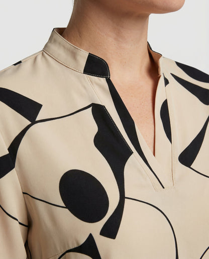 Damen Bluse Komfortbauschleife Weiß