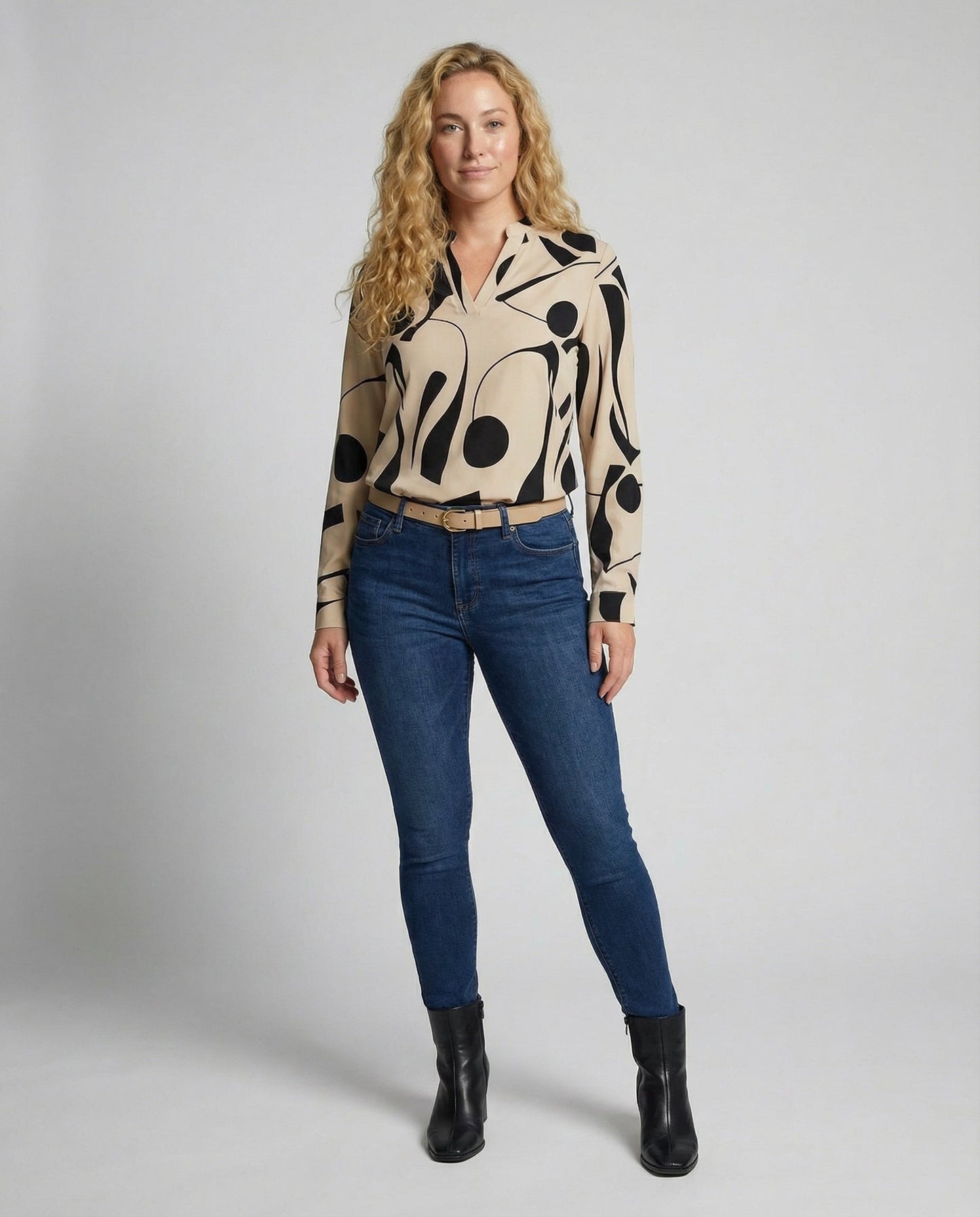 Damen Bluse Komfortbauschleife Weiß