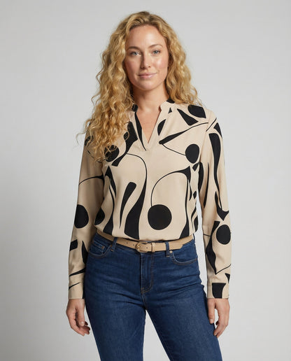 Damen Bluse Komfortbauschleife Weiß - Eveloria
