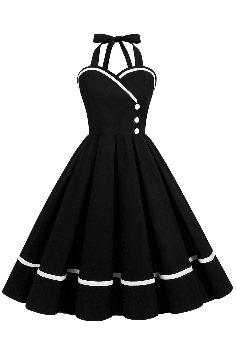 Damen Pin-Up Kleid V-Ausschnitt 50er Jahre Stil