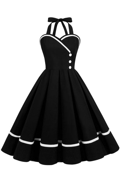 Damen Pin-Up Kleid V-Ausschnitt 50er Jahre Stil