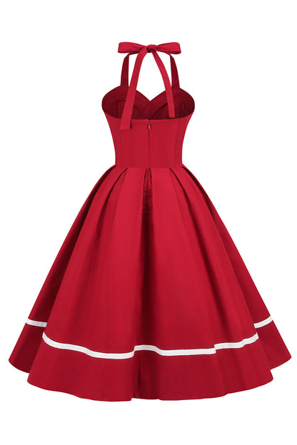 Damen Pin-Up Kleid V-Ausschnitt 50er Jahre Stil