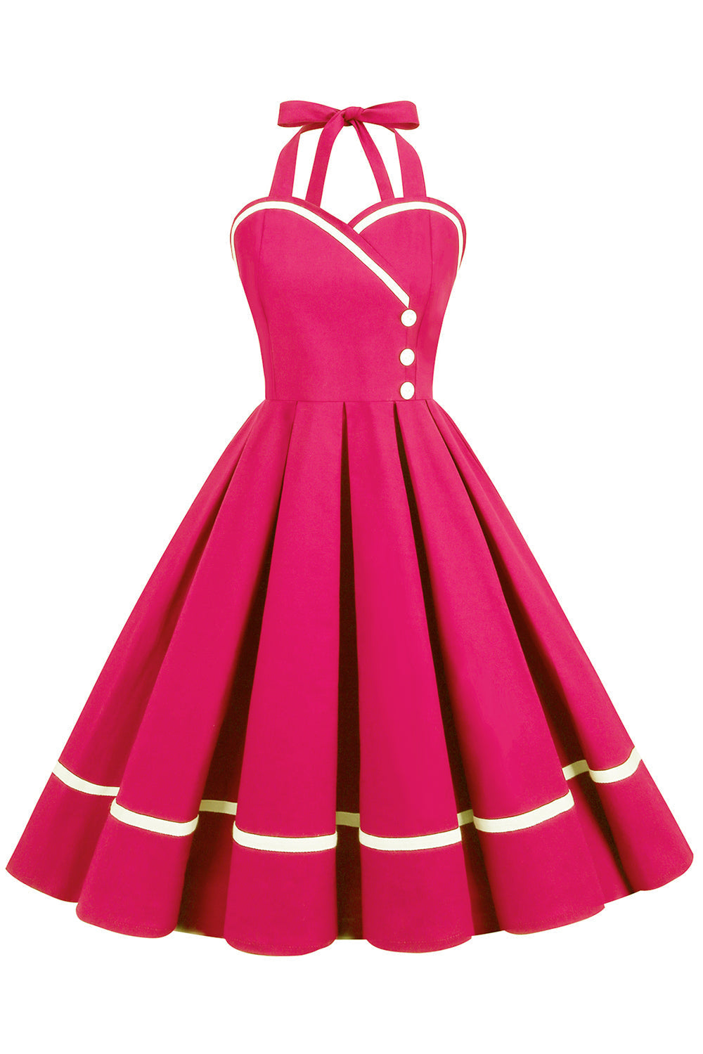 Damen Pin-Up Kleid V-Ausschnitt 50er Jahre Stil