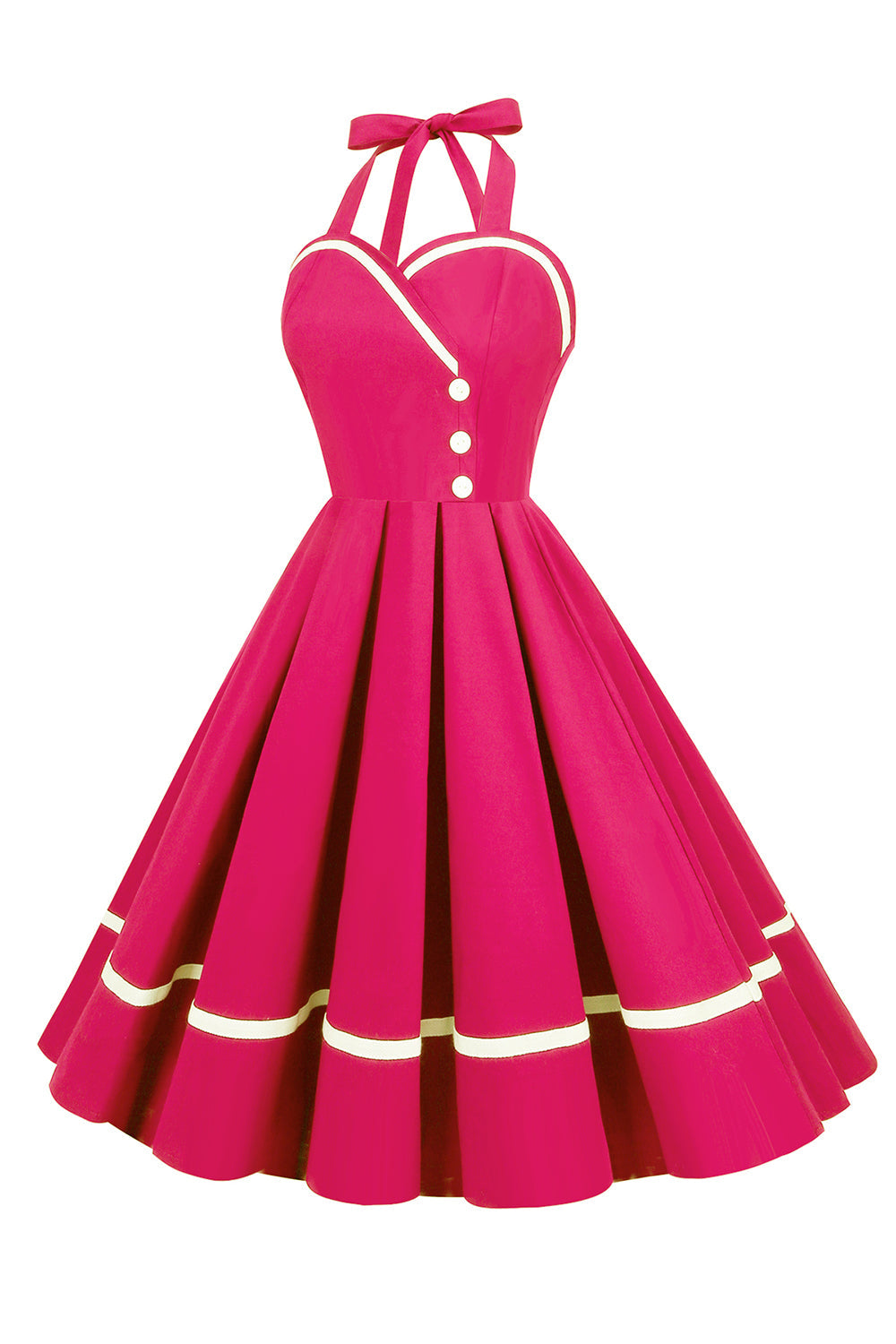 Damen Pin-Up Kleid V-Ausschnitt 50er Jahre Stil