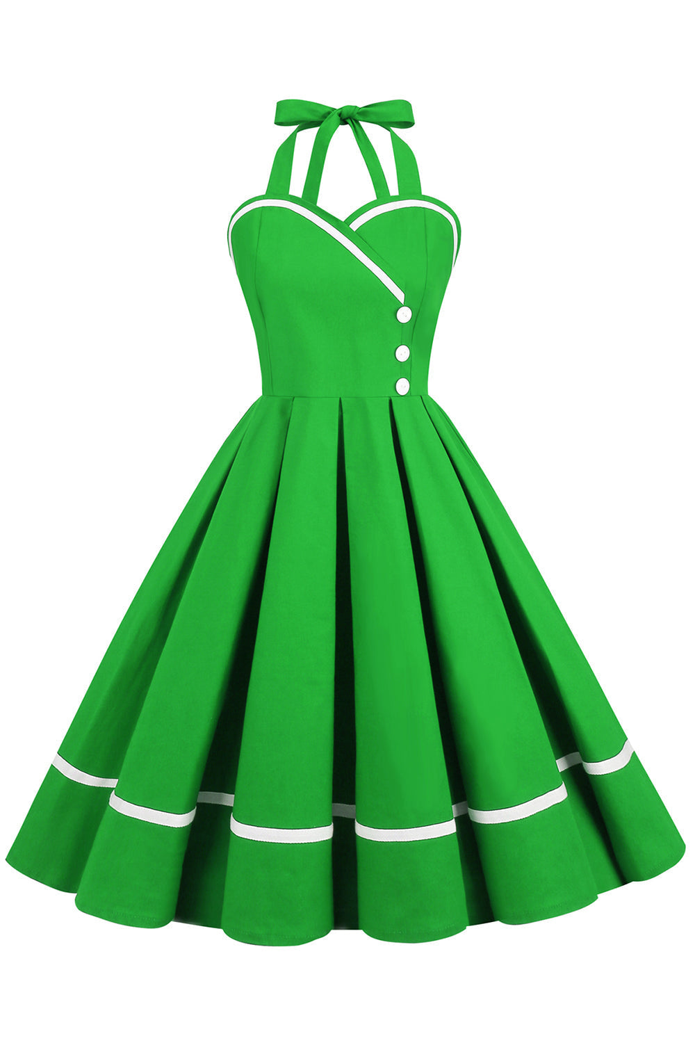 Damen Pin-Up Kleid V-Ausschnitt 50er Jahre Stil