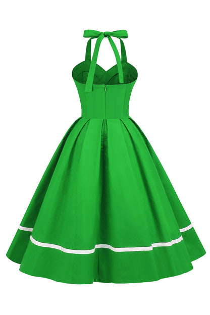 Damen Pin-Up Kleid V-Ausschnitt 50er Jahre Stil