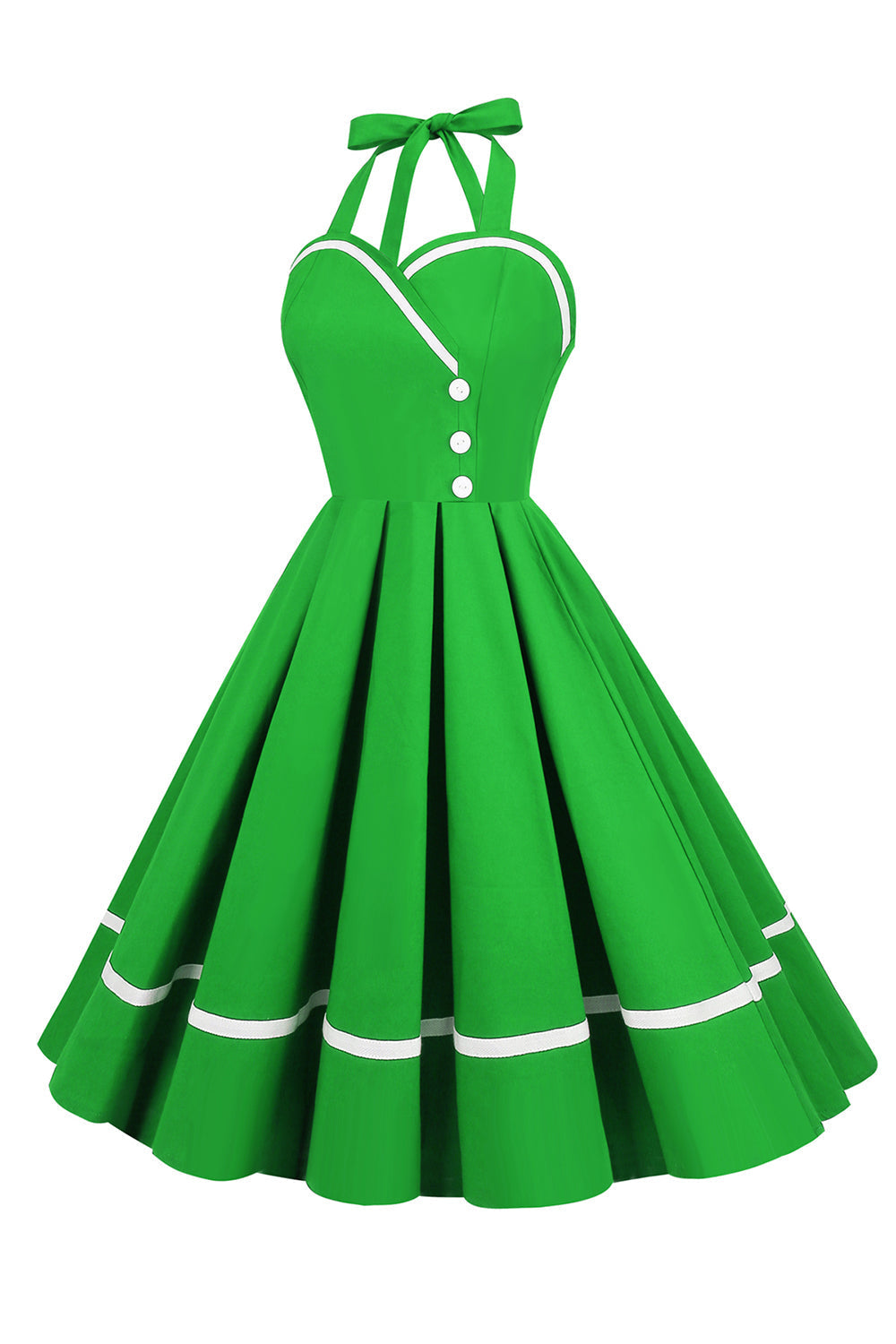 Damen Pin-Up Kleid V-Ausschnitt 50er Jahre Stil