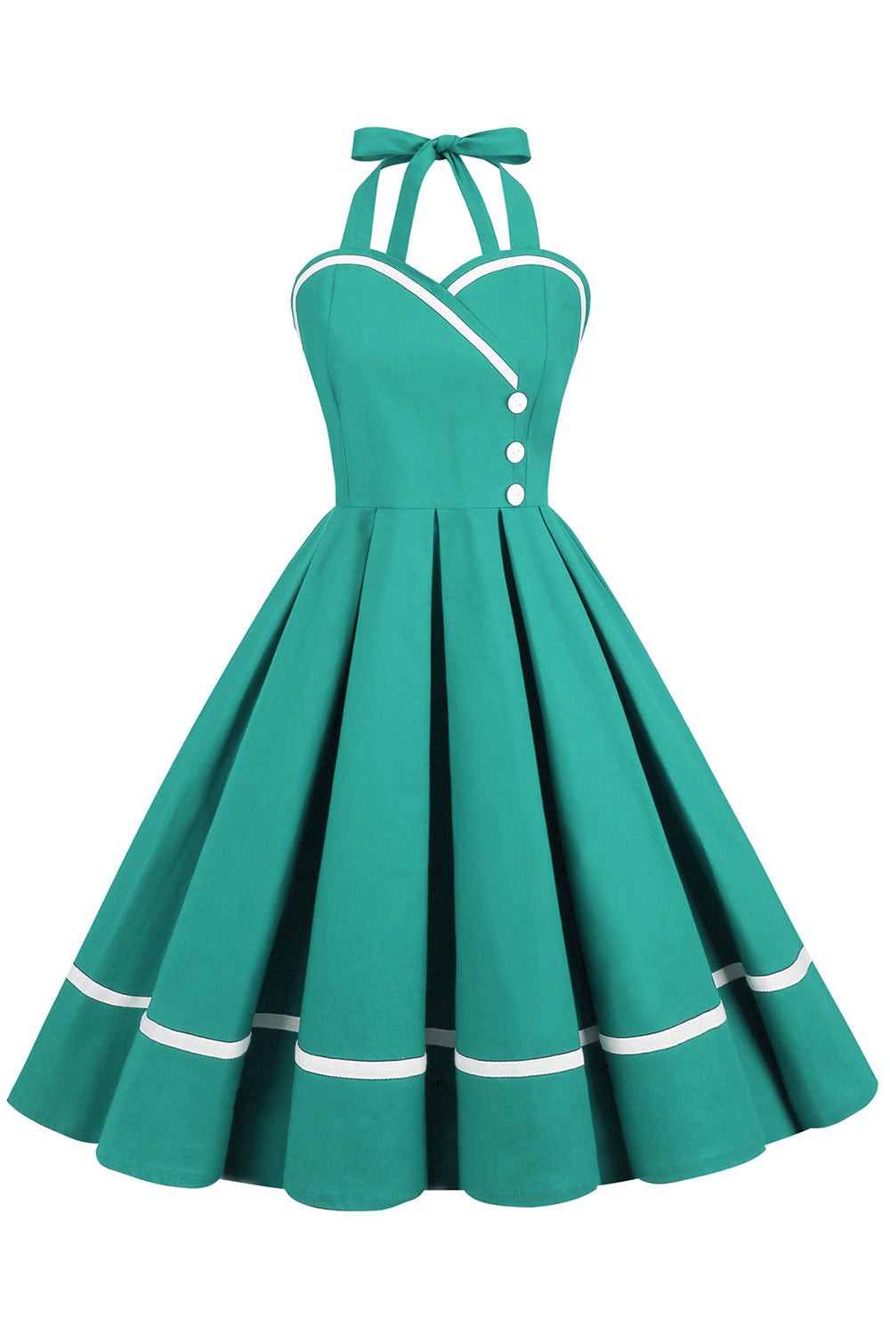 Damen Pin-Up Kleid V-Ausschnitt 50er Jahre Stil