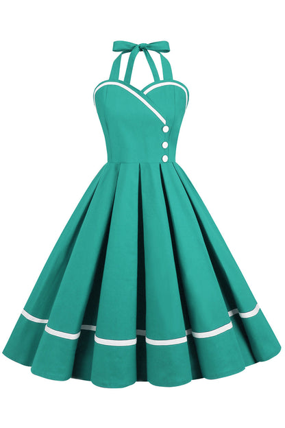 Damen Pin-Up Kleid V-Ausschnitt 50er Jahre Stil