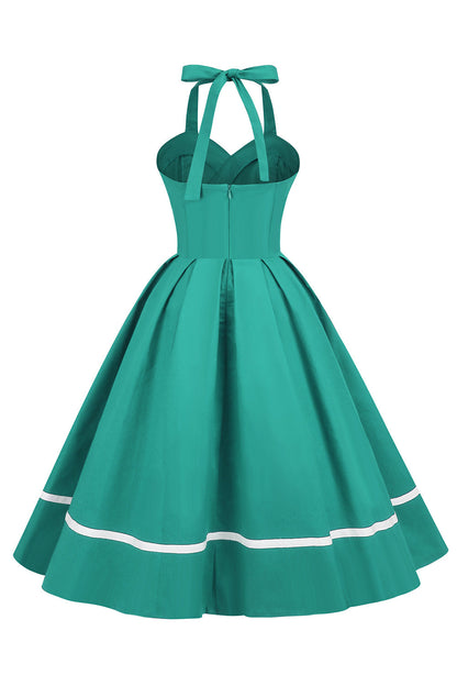 Damen Pin-Up Kleid V-Ausschnitt 50er Jahre Stil