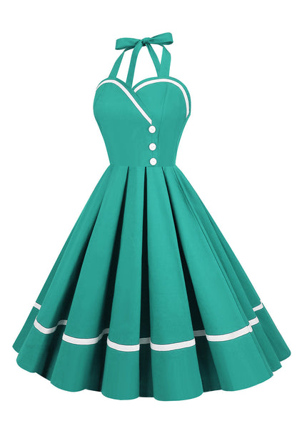 Damen Pin-Up Kleid V-Ausschnitt 50er Jahre Stil