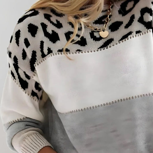 Eveloria Damen -Pullover Leopardmuster - Eveloria