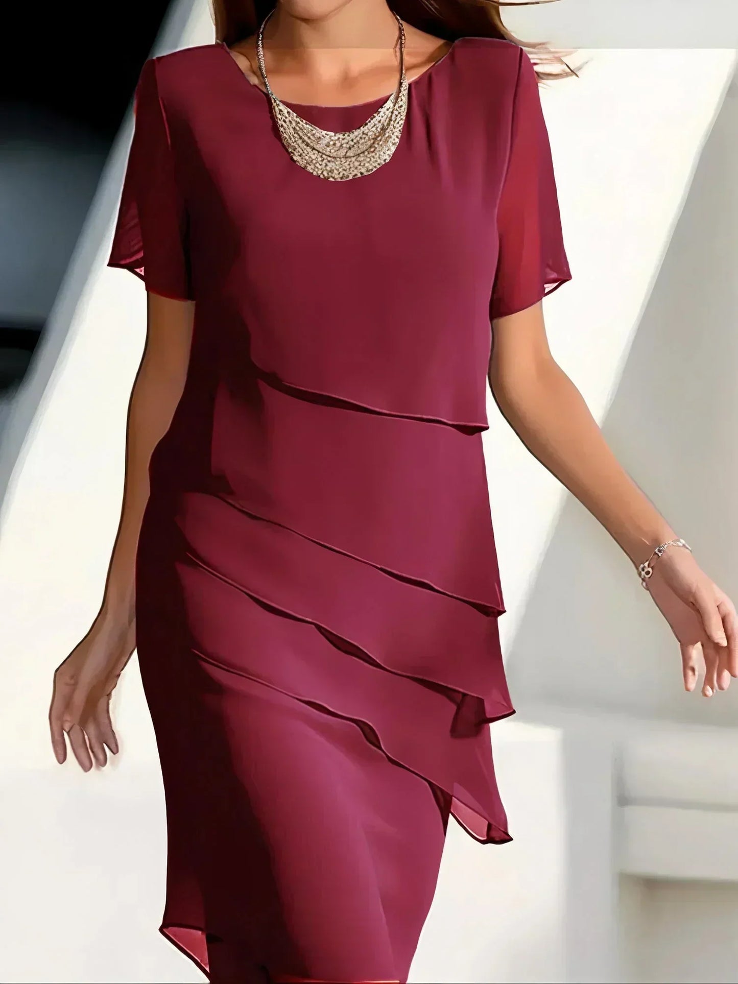 Eveloria Damen Cocktailkleid Chiffon