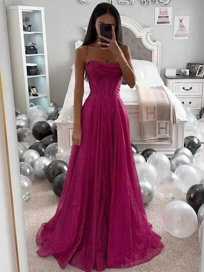 Eveloria Damen Abendkleid Ärmellos Feine Träger Braun