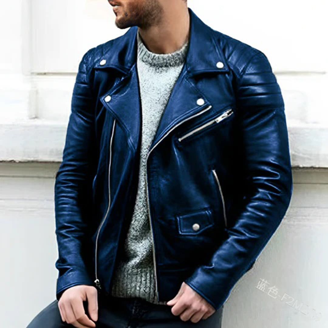 Eveloria Herren Bikerjacke Leder