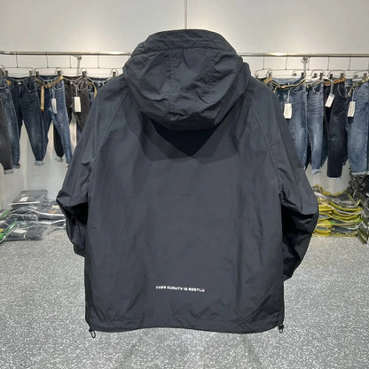 Eveloria Damen Windbreaker Kapuze Wasserdicht Schwarz - Eveloria