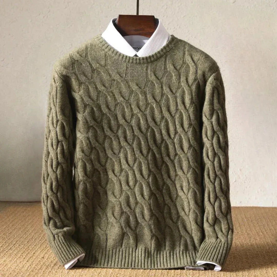 Eveloria Klassischer Strickpullover Unisex Baumwolle Passform
