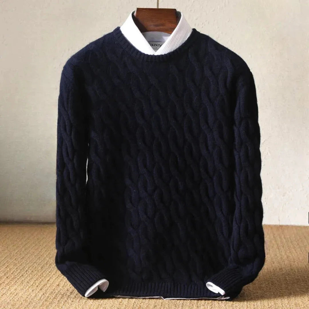 Eveloria Klassischer Strickpullover Unisex Baumwolle Passform