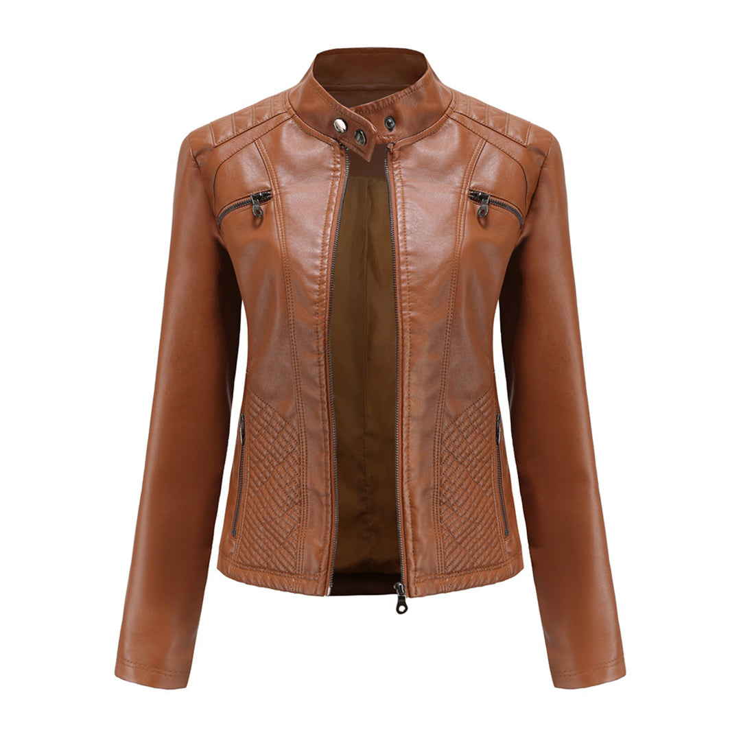 Damen Modische Jacke Gesteppte Schulterpartie