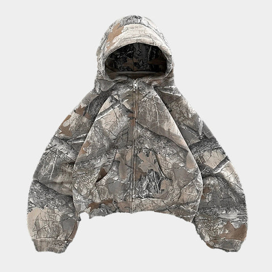 Herren Hoodie Camouflage Kapuzenpullover Reißverschluss Lockere - Eveloria