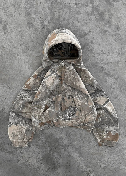 Camouflage-Hoodie – lockere Passform – mit Reißverschluss – Camo-Kapuzenpullover – Herren-Hoodie-Chaps Herrenmode
