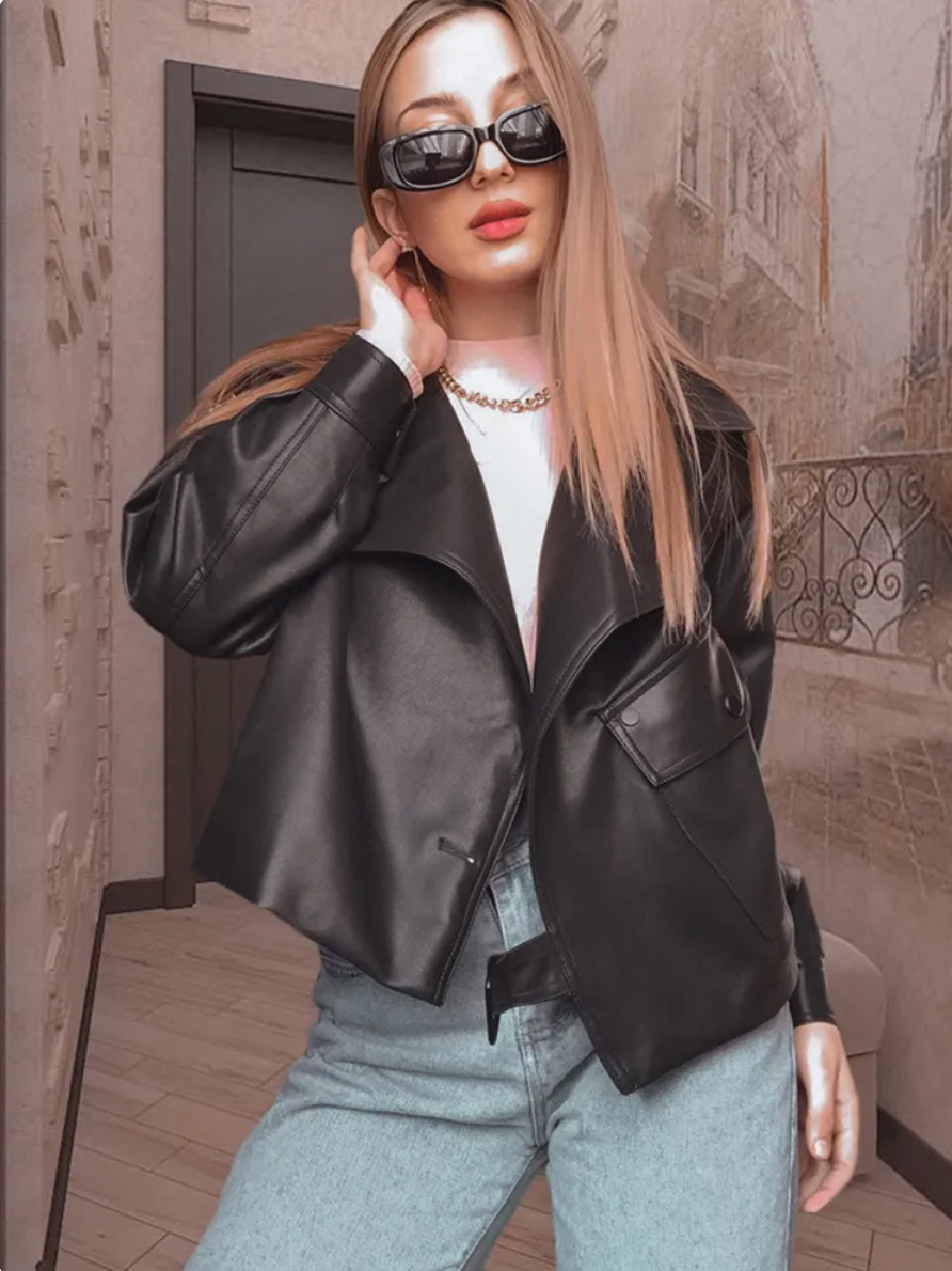 Damen Oversized Knopfjacke Herbstmodell