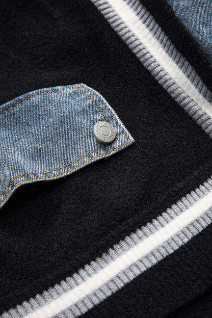 Damen Denim-Hemd-Cardigan Kombi Blau