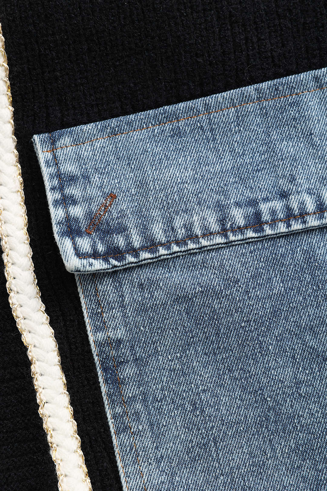 Damen Strickcardigan mit Denim-Patches