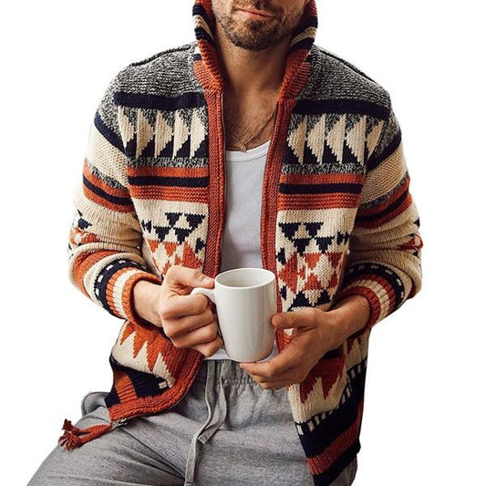 Herren Cardigan Geometrisches Muster Moderner Schnitt - Eveloria