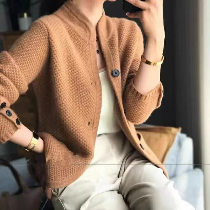 Damen Cardigan Knopfverschluss Regulärer Schnitt