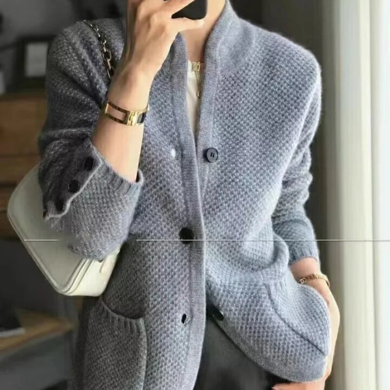 Damen Cardigan Knopfverschluss Regulärer Schnitt