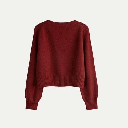 Damen Cardigan Oversized Schrägknöpfe Beige Winter - Eveloria