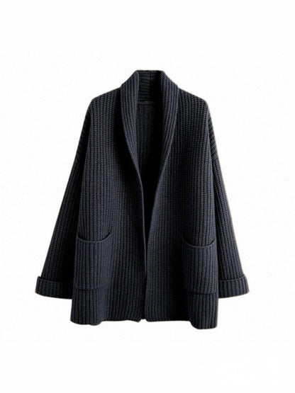 Eveloria Damen Cardigan V-Ausschnitt Lockere Passform Langärmlig