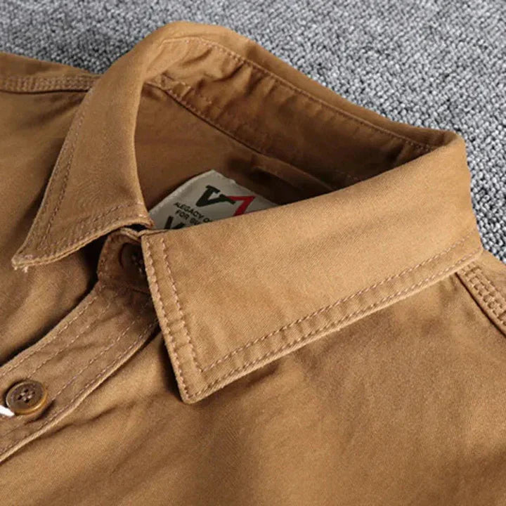 Cargo Hemd - Lässiges Langarm-Knopfleistenhemd für Männer-Chaps Herrenmode