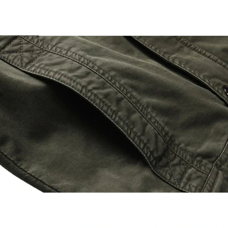 Cargo-Jacke – Lässige Herrenjacke mit Reißverschluss im Militärstil für den Übergang-Chaps Herrenmode
