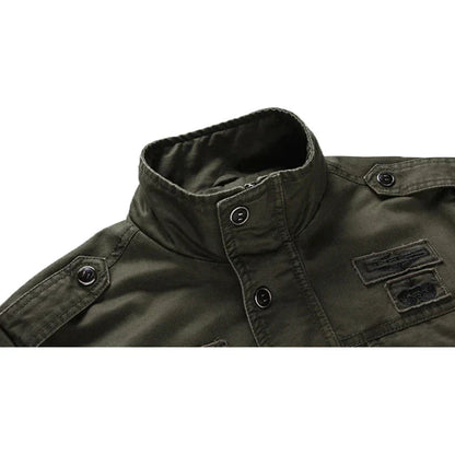Cargo-Jacke – Lässige Herrenjacke mit Reißverschluss im Militärstil für den Übergang-Chaps Herrenmode
