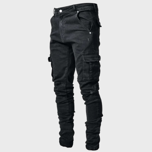 Herren Slimfit Jeans Stretch Skinny Schwarz - Eveloria