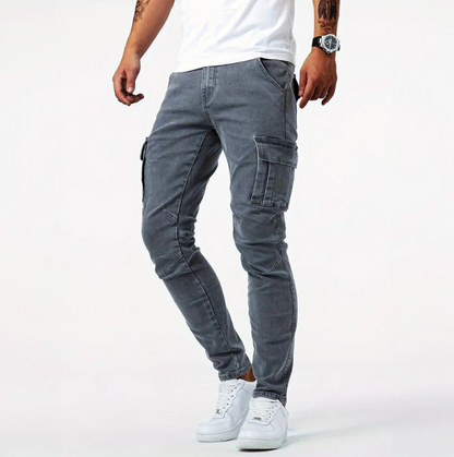 Herren Dehnbare Skinny Jeans Slim Fit Cargo Hose - Eveloria