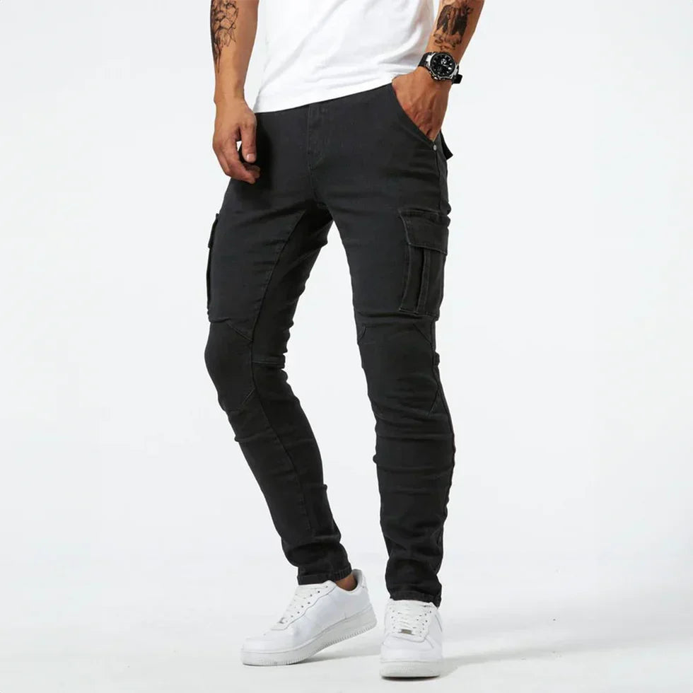 Herren Skinny Cargohosen Stretch Jeans - Eveloria